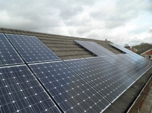 16 x Hyundai 250W solar panels Arranged to leave space for roof windows