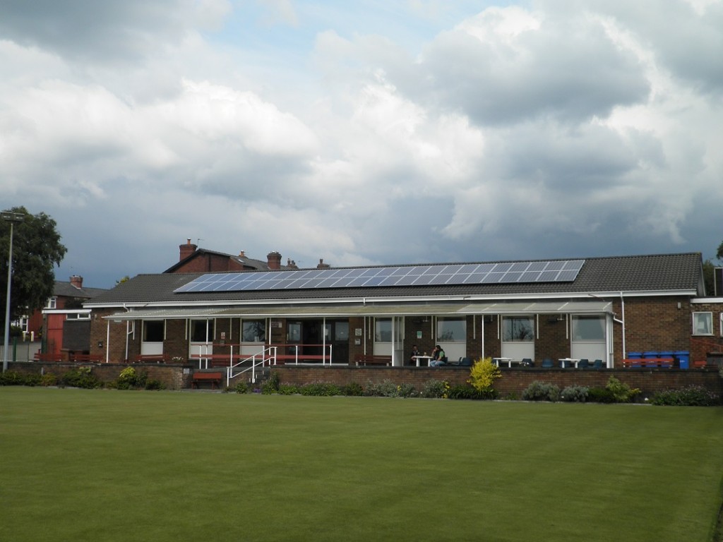Solar panels installed on west facing roof of Clubhouse