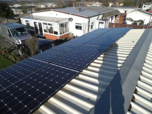 16 x Hyundai 250W solar panels 8 on each roof elevation